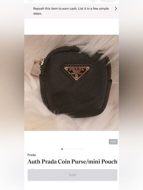 Prada | Bags | Prada Black Nylon Logo Mini Pouch | Poshmark